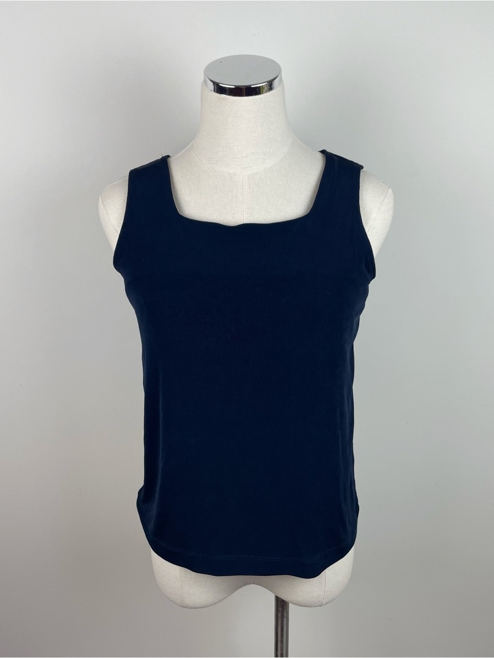 Chico's Solid Dark Navy Blue Top Women Medium Stretch
